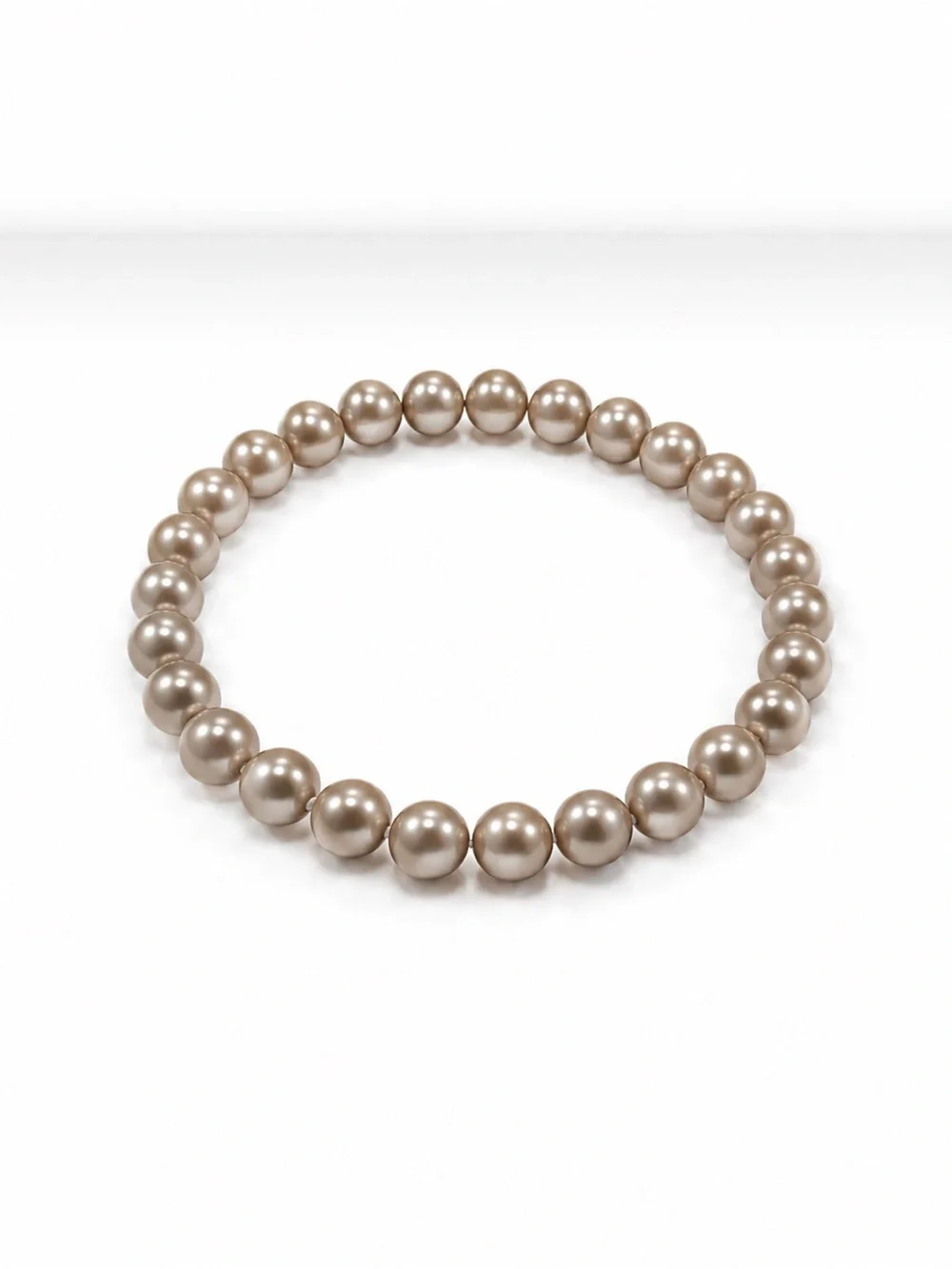 Champagne Swarovski Crystal Pearl Stretch Bracelet
